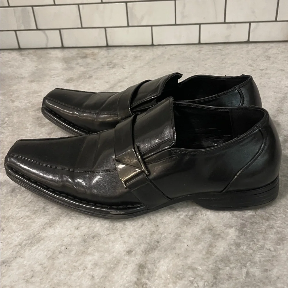 Bruno Marc‎ Shoes Mens 9.5 Black Classic Leather Slip On Loafers Business Formal
